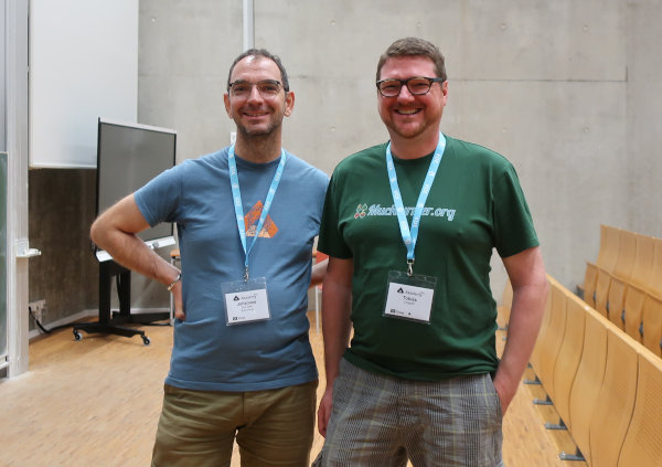 Johannes Zarl-Zierl and Tobias Leupold at Akademy 2024 in Würzburg